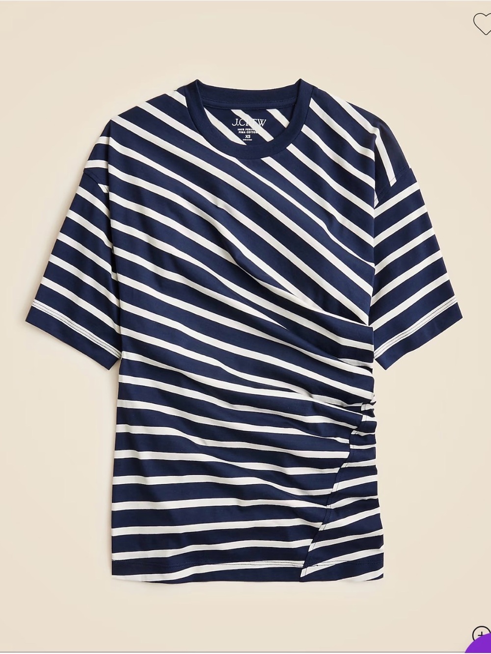 J.Crew Navy and White Striped Tee